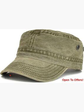 100% Washed Cotton Baseball Cap Adjustable Unisex Military Sport